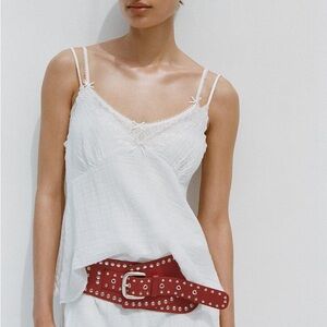 NWT Zara Embroidered Gauze top. Size Small